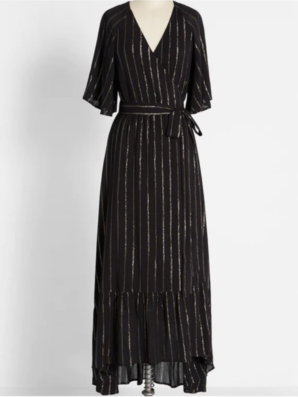 MODCLOTH Wrap Dress Maxi Metallic Striped Design Women’s Size 4X FLAW